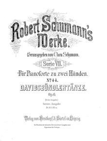 Partition complète (, Ausgabe), Davidsbündlertänze Op.6