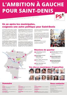 Journal des socialistes de Saint-Denis - spécial compte rendu de mandat des élus municipaux