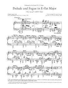 Partition complète, Prelude et Fugue en E♭ major, St. Anne, Bach, Johann Sebastian par Johann Sebastian Bach
