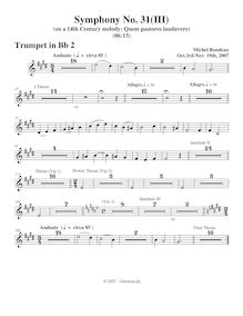 Partition trompette 2, Symphony No.31, D major, Rondeau, Michel