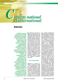 Contexte national et international : attentes (Octant n° 93)