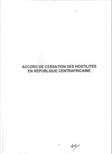 Accord de cessation des hostilités en République centrafricaine - 23 juillet 2014.