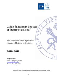 Stages/Projets collectifs - Guide du rapport de stage et du projet ...