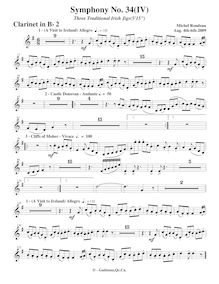 Partition clarinette 2, Symphony No.34, F major, Rondeau, Michel par Michel Rondeau