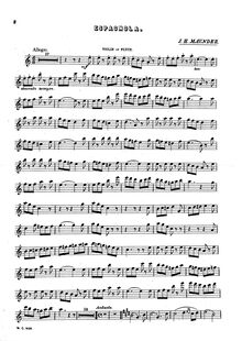 Partition violon (ou flûte) , partie, Espagnola. Solo pour violon ou flûte avec Pianoforte accompagnement.