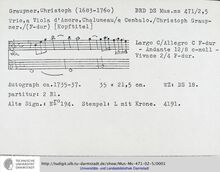 Partition complète, Trio Sonata en F Major, GWV 210, F major, Graupner, Christoph