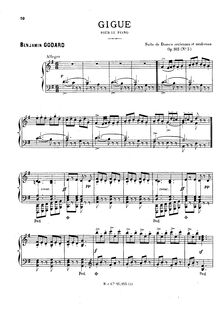 Partition , Gigue,  de danses anciennes et modernes, Op.103, Godard, Benjamin