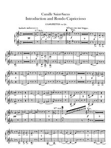 Partition clarinette 1, 2 (en A), Introduction et Rondo capriccioso, Op.28