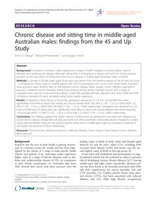 Chronic disease and sitting time in middle-aged Australian males: findings from the 45 and Up Study