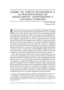 Sobre “El sujeto económico y la racionalidad en Adam Smith”: confusiones y lugares comunes (On “The Economic Man and Rationality in Adam Smith”: confusions and common places)