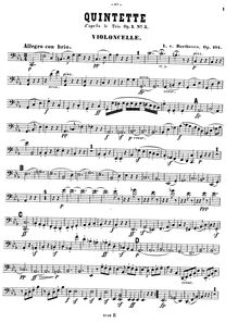 Partition violoncelle, corde quintette No.3, Op.104, Quintett für 2 Violinen, 2 Bratschen und Violoncell nach dem Trio Op.1 N°3