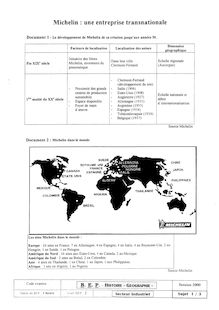 BEP electronique histoire  geographie 2000
