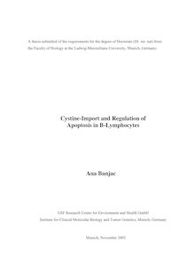 Cystine-import and regulation of apoptosis in B-lymphocytes [Elektronische Ressource] / Ana Banjac