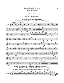 Partition trompette 1, 2 (en C, B♭, D), Die Jahreszeiten, The Seasons