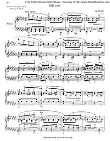 Partition No.1 - Mélodie, 4 Piano pièces, Op.10, Moszkowski, Moritz