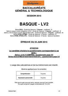 Sujet BAC 2015 Basque LV2