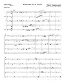 Partition , Tra queste verdi fronde2 E♭ cornets, 2 E♭ cornes, E♭ tuba (contrebasse line), madrigaux pour 5 voix