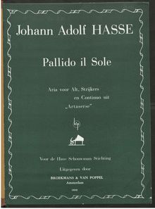 Partition parties complètes, Artaserse, Opera seria in tre atti par Johann Adolph Hasse