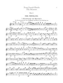 Partition hautbois 1, 2, Die Jahreszeiten, The Seasons, Haydn, Joseph
