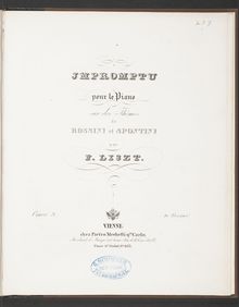 Partition Impromptu brillant sur des thèmes de Rossini et Spontini (S.150), Collection of Liszt editions, Volume 13