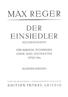 Partition complète, 2 Gesänge, Op.144, Reger, Max par Max Reger