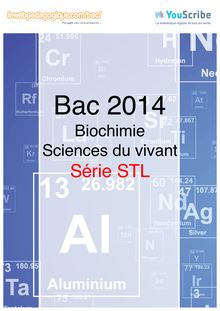 Corrigé bac 2014 - Série STL - Chimie-biochimie-sciences du vivant (sous-épreuve)