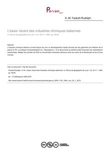 L essor récent des industries chimiques italiennes - article ; n°1 ; vol.35, pg 49-64