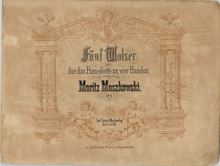 Partition couverture couleur, 5 Valses, Op.8, Moszkowski, Moritz