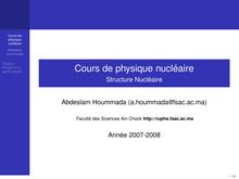 Cours de physique nucléaire  - Structure Nucléaire