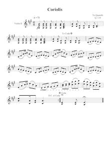 Partition violon II, Coriolis, Q. 119, Ye, Quanzhi