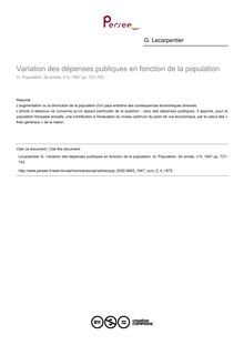 Variation des dépenses publiques en fonction de la population - article ; n°4 ; vol.2, pg 721-742