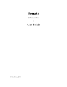 Partition complète, Sonata pour viole de gambe et Piano, Belkin, Alan