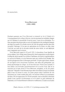 In memoriam Yves Hervouet (1921-1999) Pendant quarante ans Yves ...