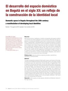 El desarrollo del espacio doméstico en Bogotá en el siglo XX: un reflejo de la construcción de la identidad local