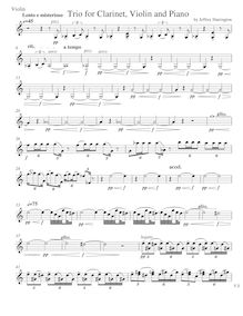 Partition violon, Trio pour clarinette, violon et Piano, Harrington, Jeffrey Michael