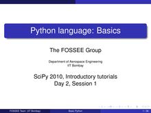 Python language: Basics (session 7)