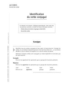 Accord / Déterminant, Identification du verbe conjugué