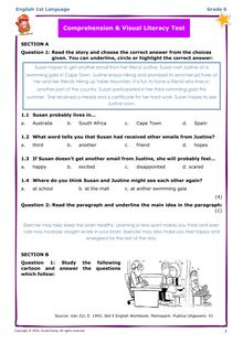 Grade 6 English: Comprehension And Visual Literacy