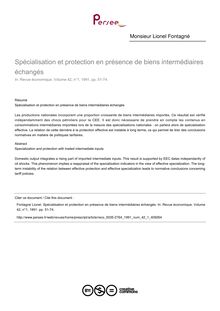 Spécialisation et protection en présence de biens intermédiaires échangés - article ; n°1 ; vol.42, pg 51-74