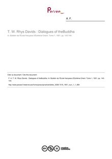 T. W. Rhys Davids : Dialogues of theBuddha - article ; n°1 ; vol.1, pg 143-144