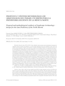 Propuesta y síntesis metodológica de Arqueología del Paisaje: un diseño para la Prehistoria Reciente de la Meseta Norte