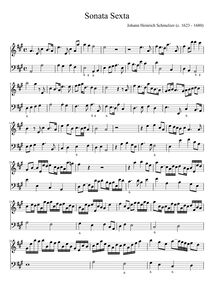 Partition Sonata No.6, violon sonates, Schmelzer, Johann Heinrich