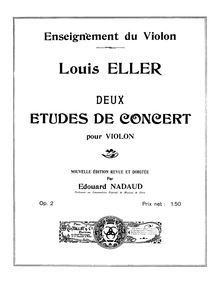 Partition complète, Deux Études de concert, Eller, Louis