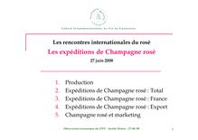 Les expéditions de Champagne rosé