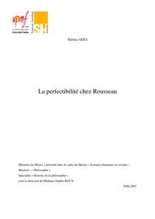 La perfectibilité chez Rousseau