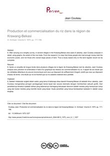 Production et commercialisation du riz dans la région de Krawang-Bekasi - article ; n°1 ; vol.9, pg 171-198