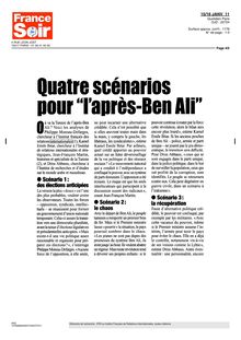 Quatre scénarios pour Taprès-Ben Ali