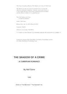 The Shadow of a Crime - A Cumbrian Romance