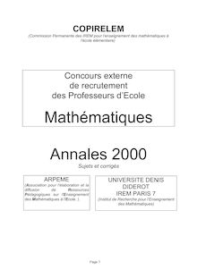 Mathématiques Annales 2000