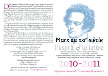 Le prospectus du programme 2010-2011 au format - Marx au XXI  e ...